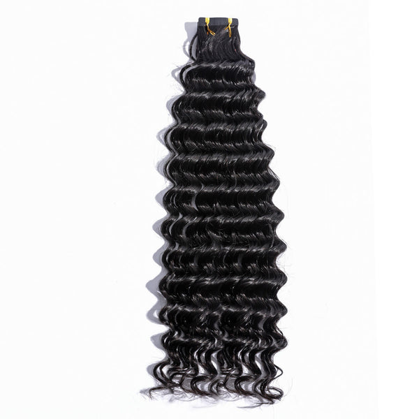 Extension adhésives en Deep Wave des cheveux Birmans Vierges