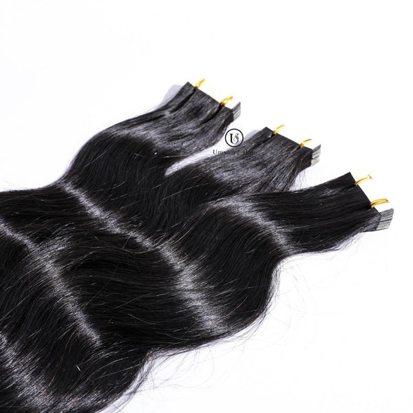 Extension adhésives en Body Wave des cheveux Birmans Vierges