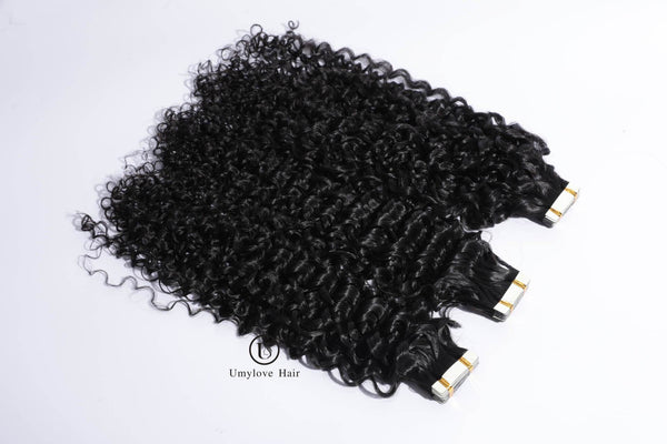 Extension adhésives en Curly des cheveux Birmans Vierges